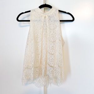 white lace halter top